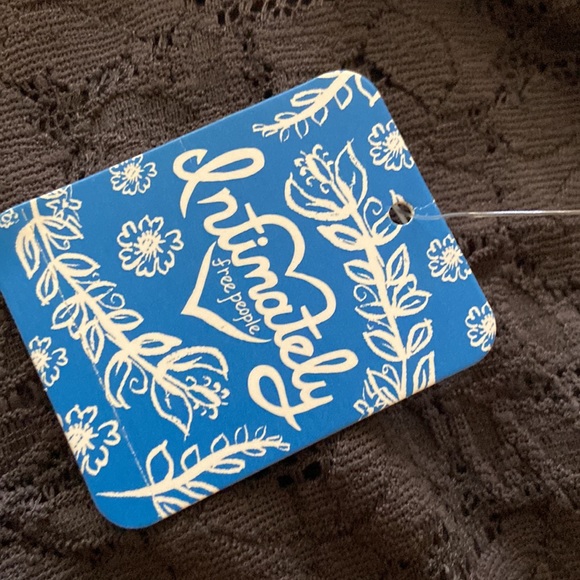 Free People NWT V-Neck Blue-Gray & Green Lace Shirt - Size Sm. STUNNING! - Picture 4 of 9